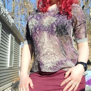 Purple & Black Patterened Top